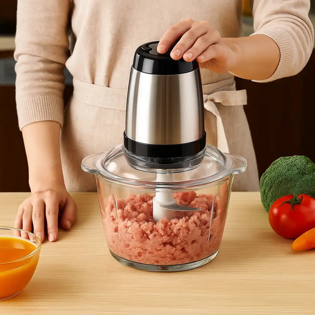 ⚡ Picadora Eléctrica – 🥬 Corta y Mezcla – 🍽️ Cocina Más Rápido Todos los Días 🔪