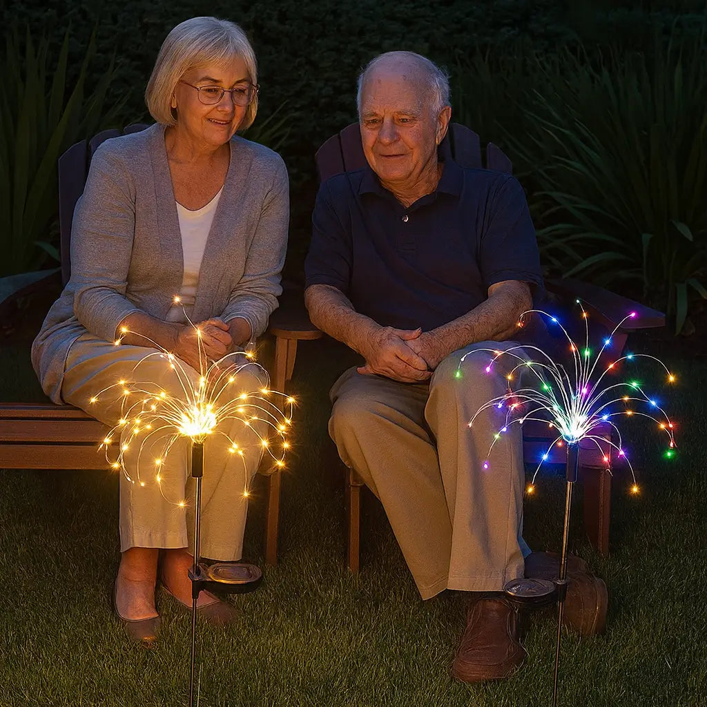 Luces Solares Tipo Fuegos Artificiales (PACK 4 UNIDADES)✨🎆 – Iluminación Exterior 🌙🏡 – Transforma Tu Patio 🌿✨ en un Punto de Encuentro 🤝 Este Verano ☀️🌴