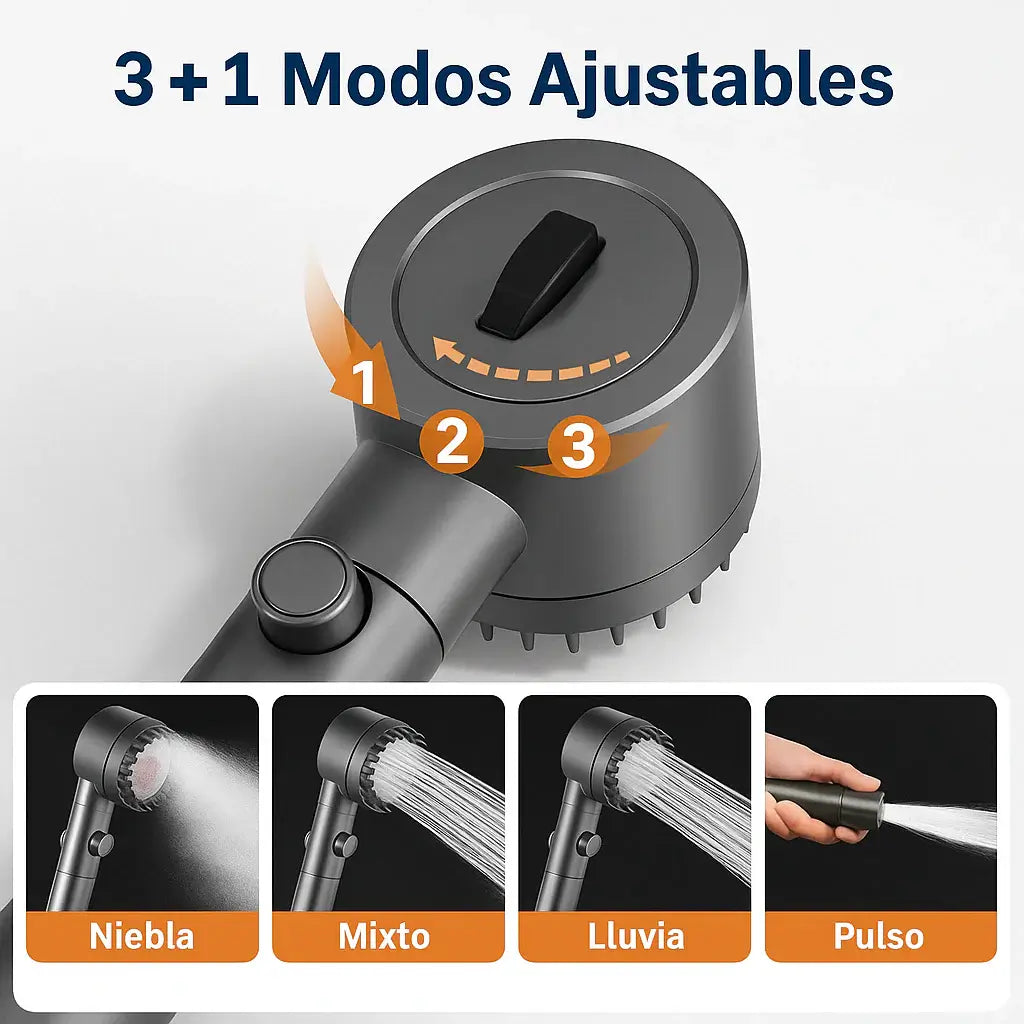 🚿 Cabezal de Ducha Alta Presión – 💧 Filtra el Agua – 💦 Ahorra Litros en Cada Baño