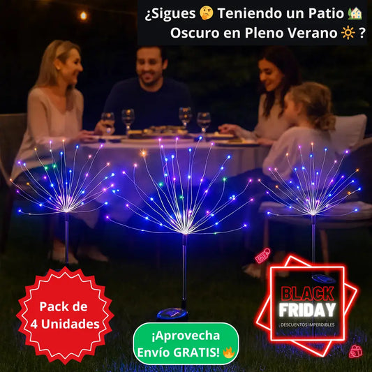 Luces Solares Tipo Fuegos Artificiales (PACK 4 UNIDADES)✨🎆 – Iluminación Exterior 🌙🏡 – Transforma Tu Patio 🌿✨ en un Punto de Encuentro 🤝 Este Verano ☀️🌴